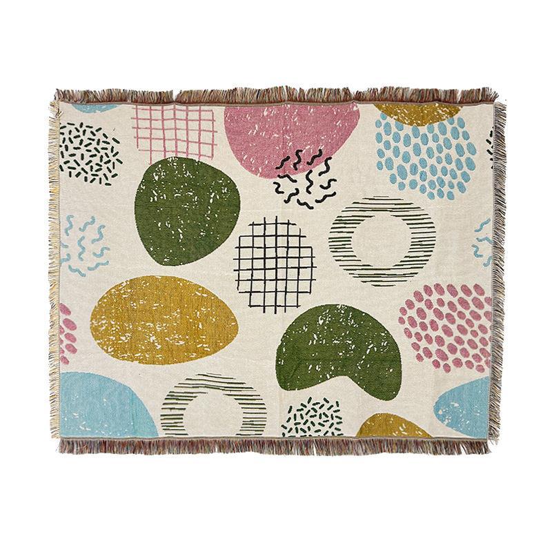 Одеяло для кемпинга на открытом воздухе, коврик для пикника, одноместное полотенце для дивана, украшение стены спальни, вязаное одеяло, нитяное одеяло