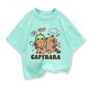 Детские футболки с принтом капибары, мультяшная футболка для девочек, летняя футболка с принтом животных для мальчиков, топы, футболки, детская одежда