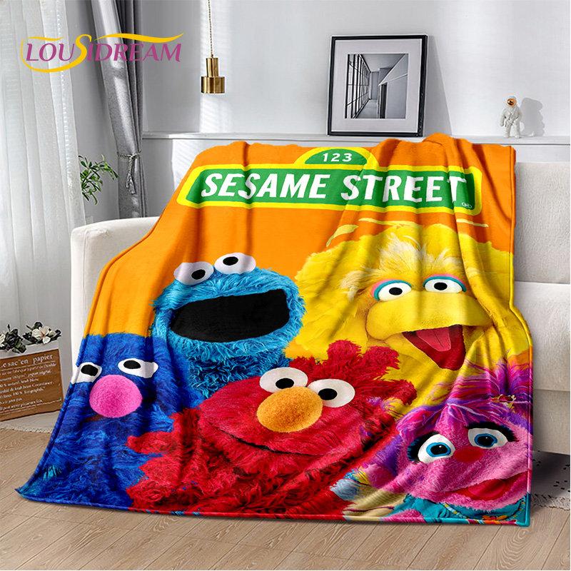 TV Sesame Street Cute Cartoon Soft Plush Blanket,Flannel Blanket Throw Blanket for Living Room Bedroom Bed Sofa Picnic Cover Kid