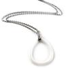 Les Trésors De Lily [K9380] - White Ceramic 'Sissi' Steel Necklace - 33x23 Mm