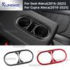 For Seat Ateca 5F 2016 2017-2025 For Cupra Ateca 5F 2018-2025 Real Soft Carbon Fiber Car Rear Drain Cup Holder Trim Sticker