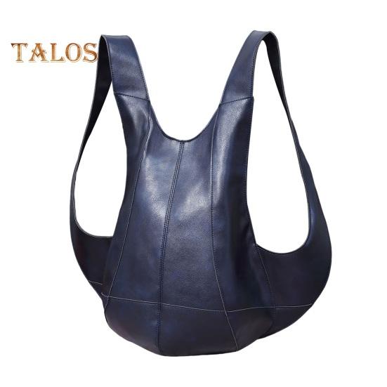 Рюкзак из искусственной кожи, водонепроницаемый, ретро, однотонный, с широкими плечевыми ремнями, в форме жилета, большой емкости, уменьшающий нагрузку, сумка для школы, работы, путешествий