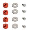 4pcs Aluminum Alloy 12mm Turn To 17mm Wheel Hex Adapter for 1/10 RC Car (Red)