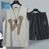 Мужской комплект из быстросохнущего жилета и шорт Ice Silk для фитнеса и бега