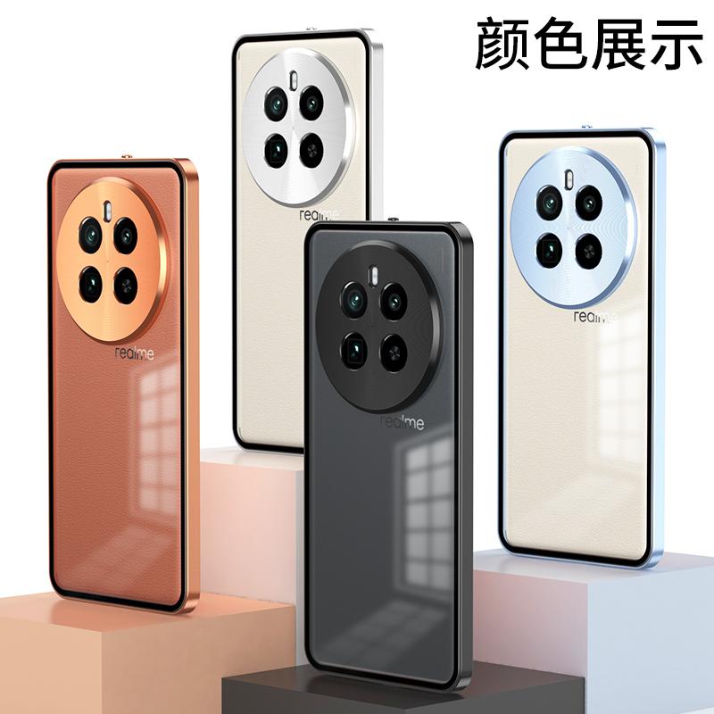 For Realme GT5 Pro Case Aluminium Alloy Metal Frame Case For Realme GT 5 Pro 5G Matte Clear Phone Acrylic Back Cover Bumper