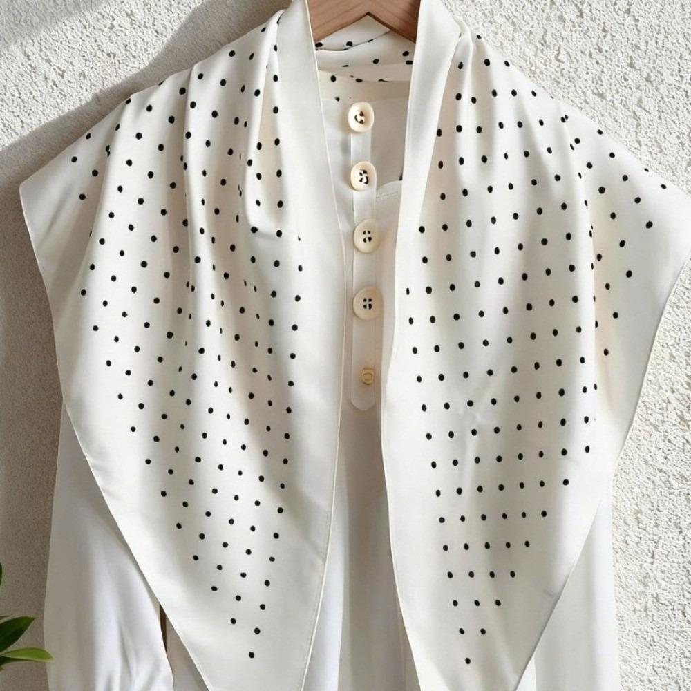 Polyester Polka Dot Head Scarf Elegent Waist Tying Scarf Luxury Bandana Travel Matching