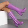 Women's High-heeled Boots Autumn and Winter New Candy-colored Thick-heeled Large-size Medium Boots