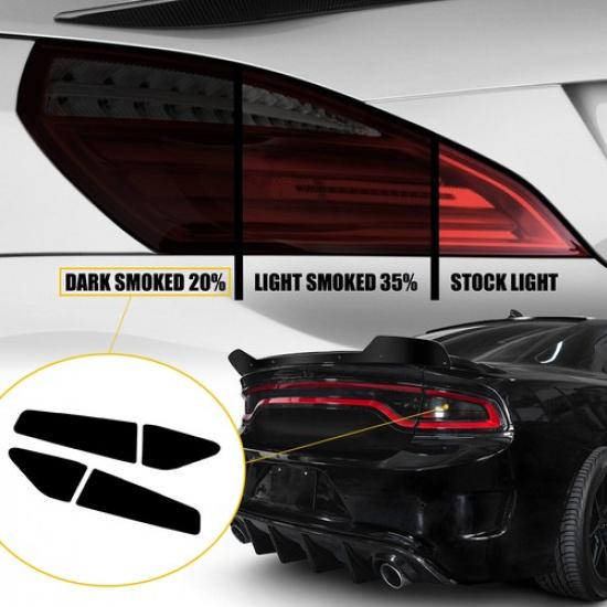 2 Комплекта Для DODGE CHARGER 2015- Задний Фонарь Предварительно Вырезанная Тонировка Задняя Накладка Винил Темный