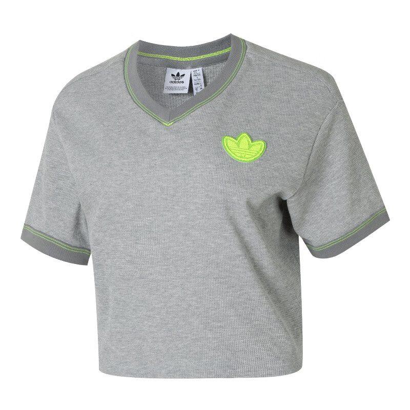 adidas originals Women'ss Cropped Short-Sleeve T-Shirt Gray JJ4366