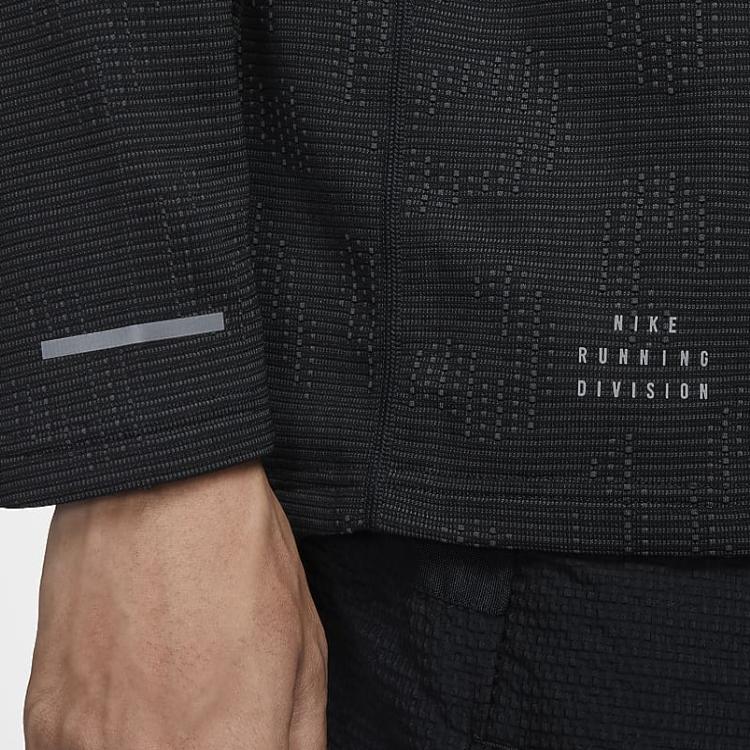 Nike Pinnacle Running Division Модный Удобный Универсальный Однотонный Пуловер с Полумолнией Мужской свитшот Черный FZ1122010