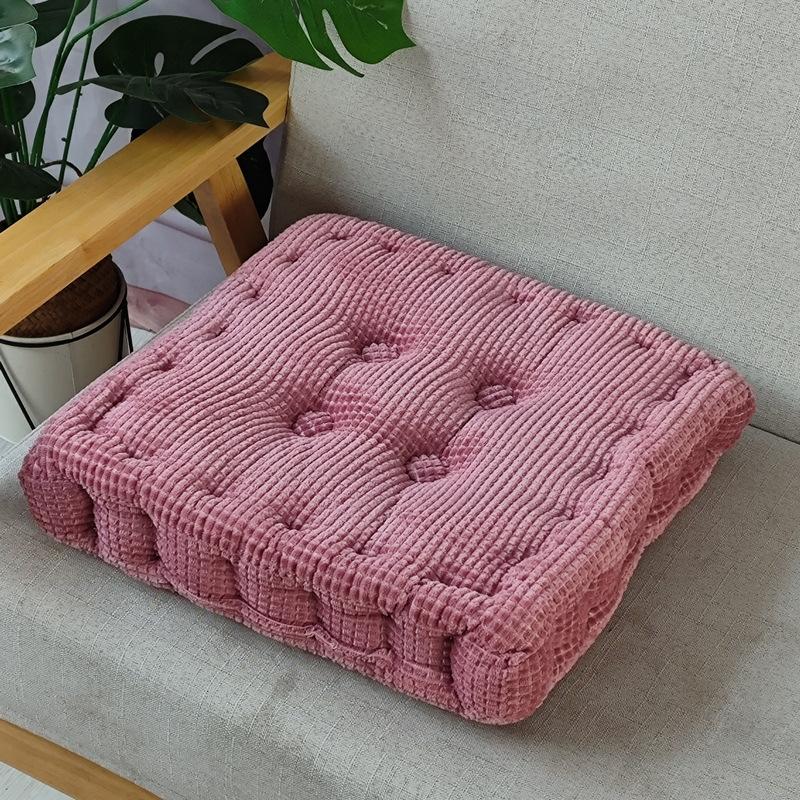 Квадратная подушка-сиденье из кукурузной муки синего цвета 38x38 см, Подушка для стула из полиэфирного волокна для офиса, гостиной, спальни, сиденья автомобиля