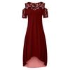 Women's Summer Dresses Off Shoulder Lace Trim Elegant Oversized Solid Dress