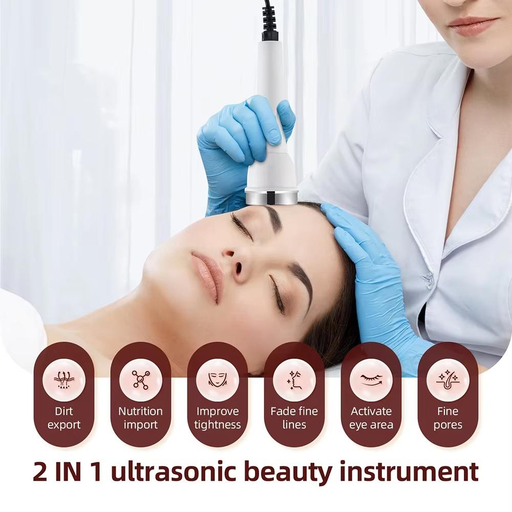 Ultrasound Skin Care Beauty Machine, High-Frequency Ultrasonic Face & Eye Massager for Women, Anti-Aging Skin Tightening Home SPA Device