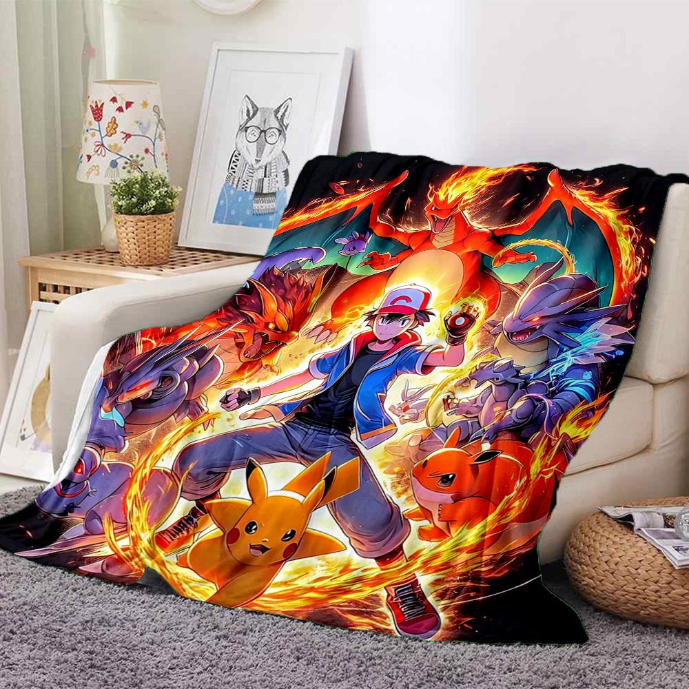 1 шт., Фланелевое одеяло Charizard [Уютное покрывало] Для дивана, кровати, путешествий, кемпинга, гостиной, офиса, дивана, кресла и кровати