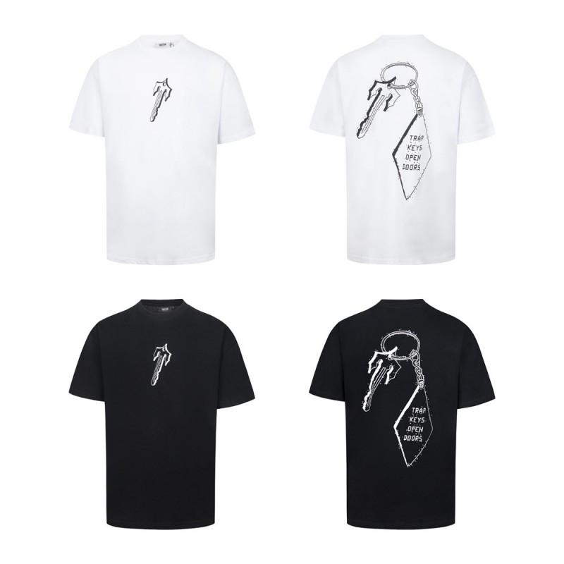 Unisex Cotton Graphic Tee - Loose Fit Short Sleeve T-Shirt Men Women Casual Wear With Letter Geometric Print