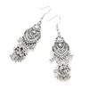 RSAMD Silver Carve Dangle Drop Earring Boho Ethnic Tassels Jewelry Gift for Women