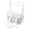 Pearl Metal Seasoning Rack, Spice Rack, 3 Tiers, with 2 Storage Containers, White, Blanc Kitchen HC-473