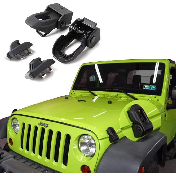 Защелка капота Jeep для 2007-2018 Jeep Wrangler Jk JL Черный комплект защелок из нержавеющей стали Аксессуары для Jeep Wrangler до 2018 года