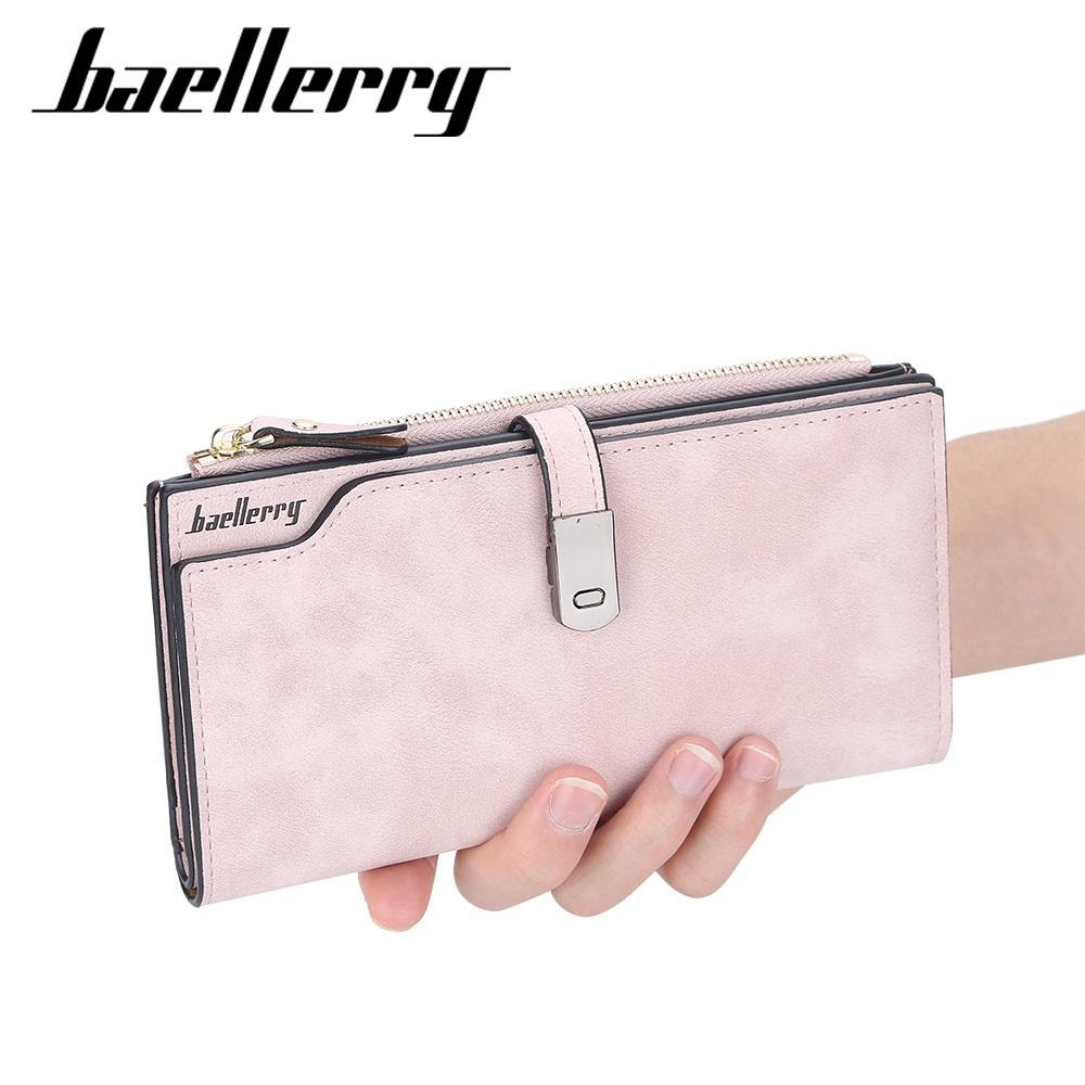 Baellerry Women Fashion Zipper Handbags PU Leather Vintage Design Card Holder Wallet Classic Coin Purse for Ladies Gifts