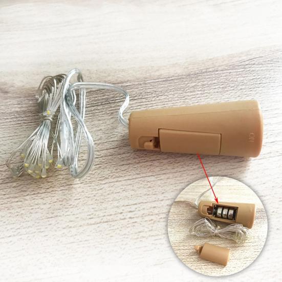 Pleasure Holiday 15/20 LED Wine Bottle Cork Lights Silver Wire for Wedding Festival Party Decor