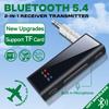 Новый Bluetooth 5.4 аудио передатчик приемник 3.5 мм AUX стерео музыкальный беспроводной адаптер с микрофоном поддержка TF карты воспроизведения для автомобиля ТВ ПК