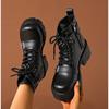 Модные женские ботильоны на платформе, винтажные ботильоны на толстой подошве на шнуровке в британском мотоциклетном стиле, дизайнерская обувь для улицы, женские zapatos de mujer