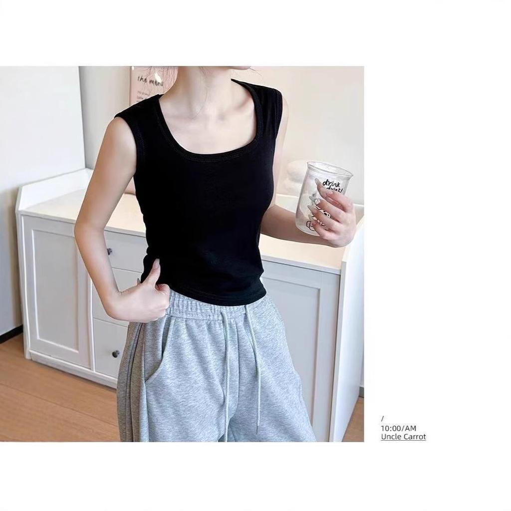 Women's Cotton Y-Back Tank Top - Versatile, Slimming, Casual Wear Camisole for Spring and Summer