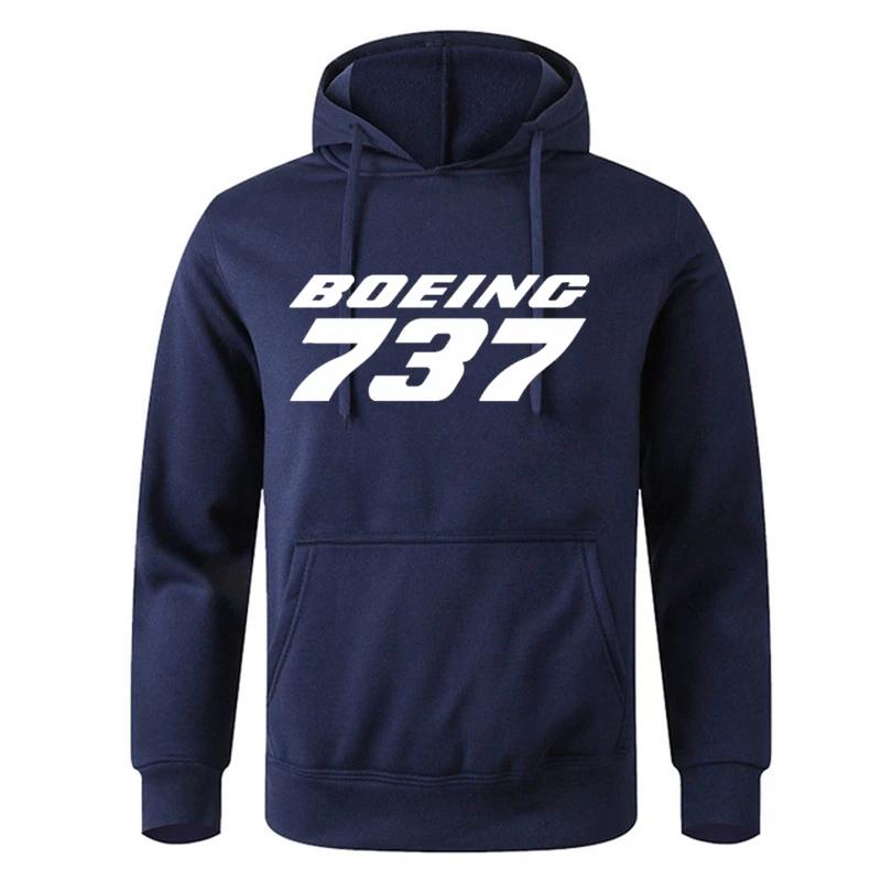 Осень-зима мужские толстовки флисовая теплая толстовка Boeing 737 модная уличная одежда повседневные пуловеры высокого качества с капюшоном