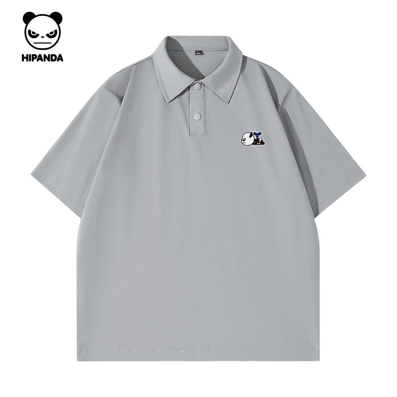 HiPanda Hello Panda Collar Short Sleeve T-shirt Ice Silk Sunscreen New Polo Shirt