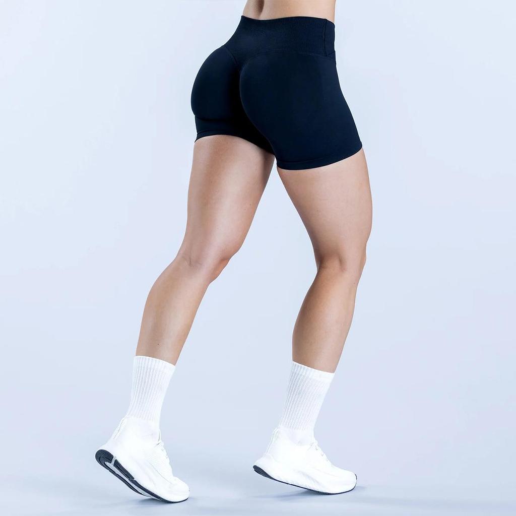 Женские короткие леггинсы для йоги с низкой посадкой и эффектом пуш-ап - Матовые, бесшовные, с дизайном перекрестной талией