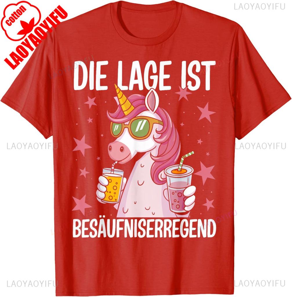 Funny Gerunisex Text Graphic T Shirt Die Lage Ist BesäUfniserregend Cotton Black Vintage Summer New Arrival Unisex Party Outfit