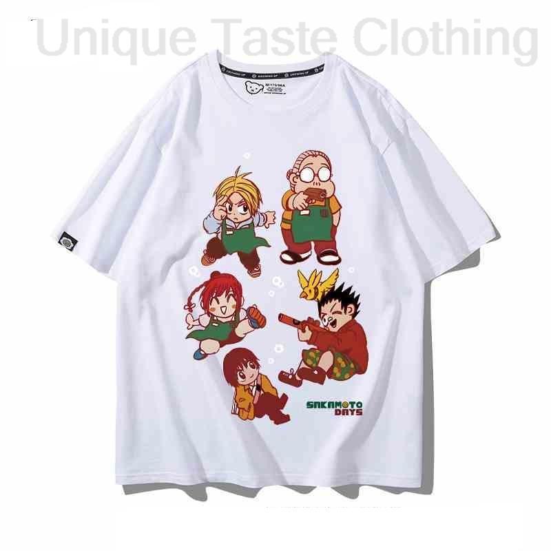 SAKAMOTO DAYS T Shirt Taro Sakamoto Shin Asakura Lu Shaotang Cartoon Print Tshirt Harajuku Anime Cotton Short Sleeve Tee Tops