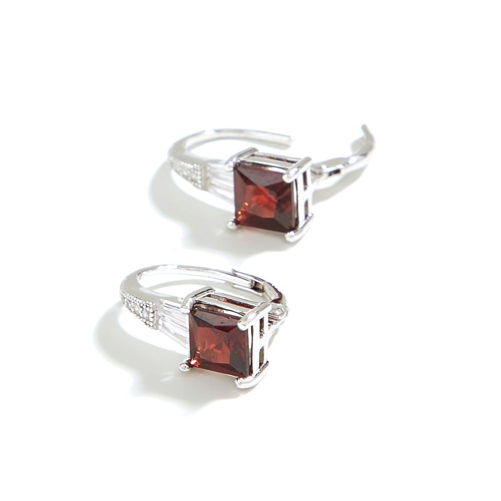 Серьги с застежкой из натурального красного граната 2,5 карата, серебро 925 пробы, изысканные ювелирные изделия для женщин, повседневная одежда, хороший подарок