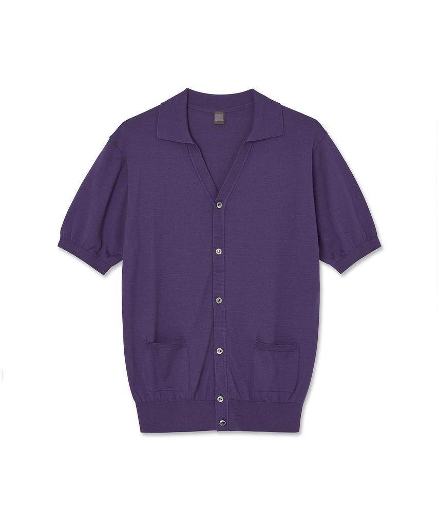 Iolo V-Cut Collar Shirt_Purple