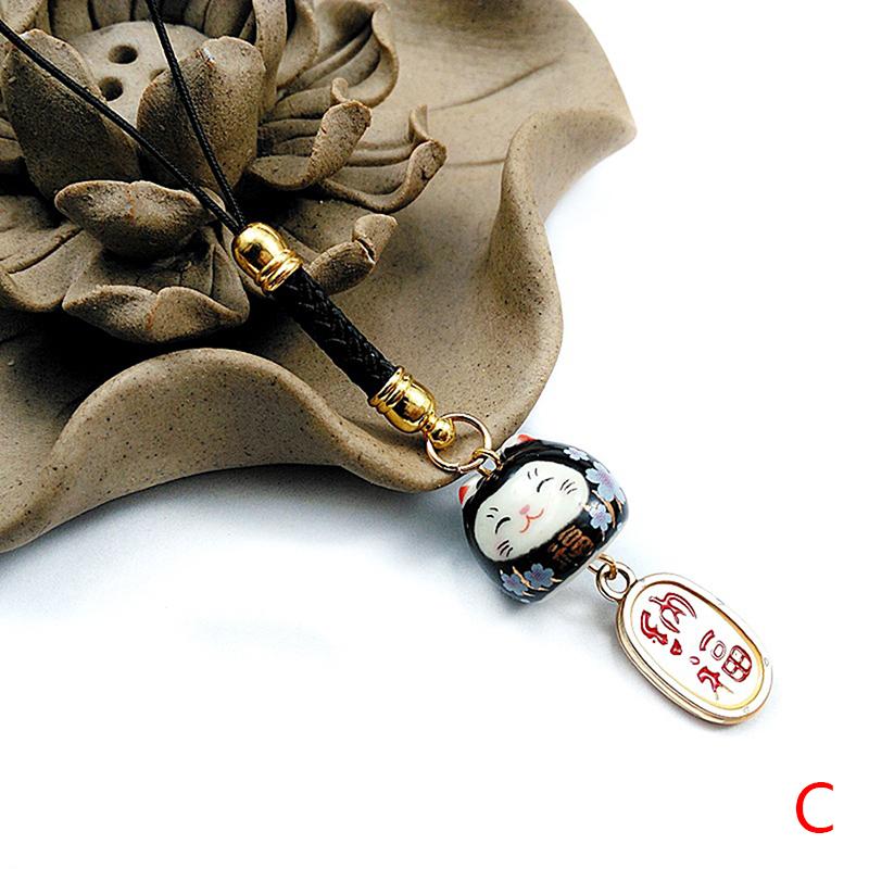 Japanese Cute Lucky Cat Keychains Car Bag Decor Sound Bell Pendent Charm