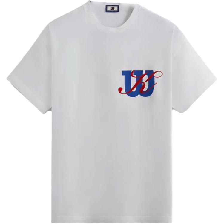 Kith Винтажная футболка For Wilson Oversized Logo, белые мужские топы KHM031198-101