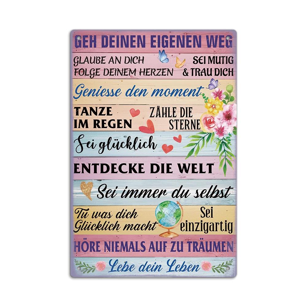 Putuo Decor pc German Vintage Metal Tin Sign Wall Art Decor for Home Farmhouse Living Room Gift for Friends xInches