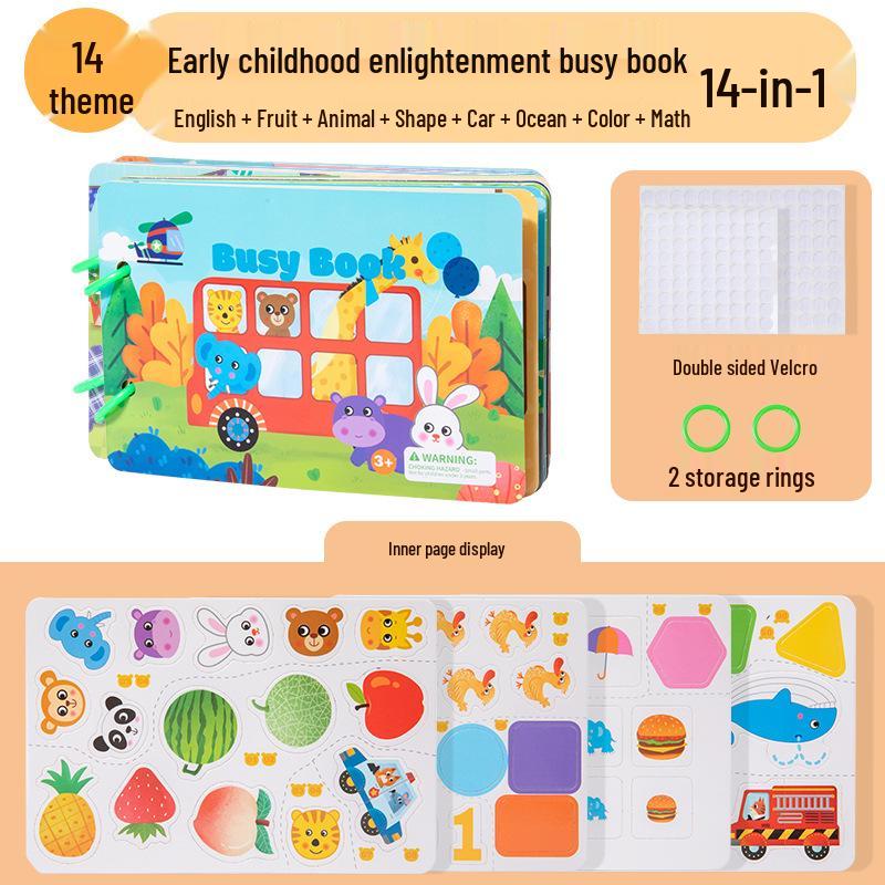 Развивающая книжка для малышей: Карточки на липучках для раннего развития и детского сада