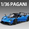 Diecast 1:36 Pagani Zinda R Sports Car Model Simulation Alloy Pull Back Toy Car Model Toy Vehicle Children Boy Birthday Gift