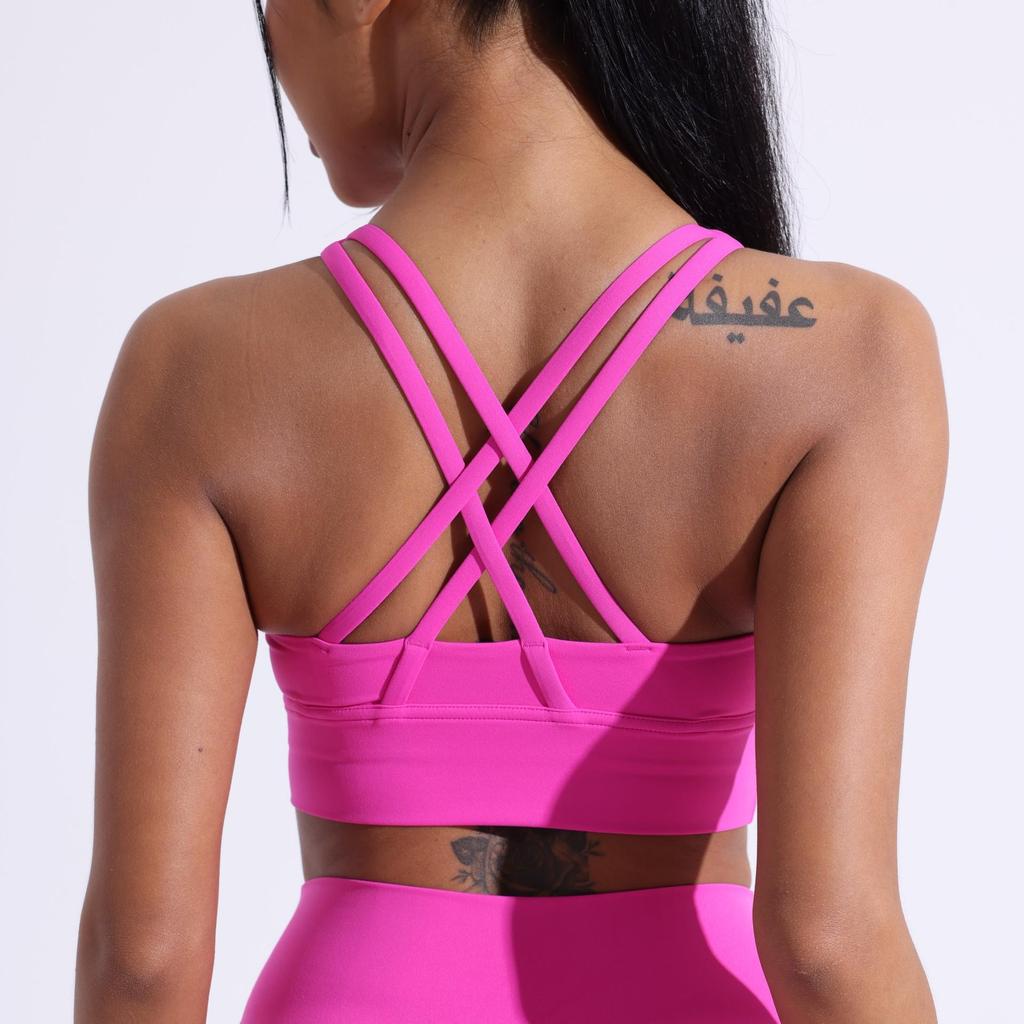 Женский спортивный бюстгальтер для йоги с перекрещенной спинкой Nude Feel