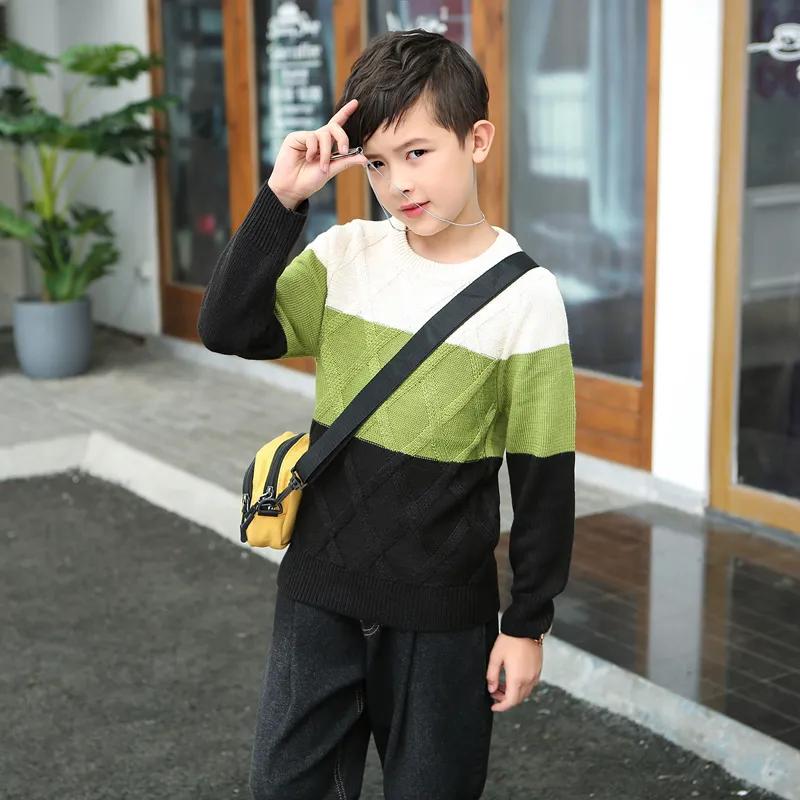 Свитера для мальчиков Осенний детский трикотаж Свитера-пуловеры для мальчиков для больших детей