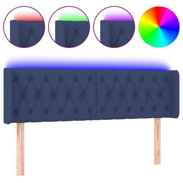 VidaXL LED Headboard Bedroom Furniture Double Bed Accessory Head of Bed Frame Interior Blue 3123584