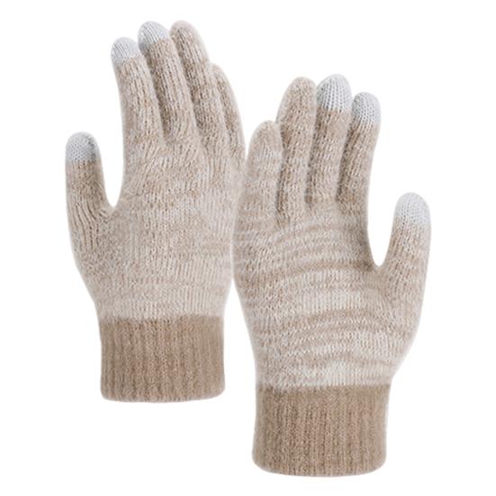 Winter Warm Gloves Women Men Touch Screen Gloves Knitted Thickened Gloves with High Elastic Cuffs for Outdoor Travel Cycling