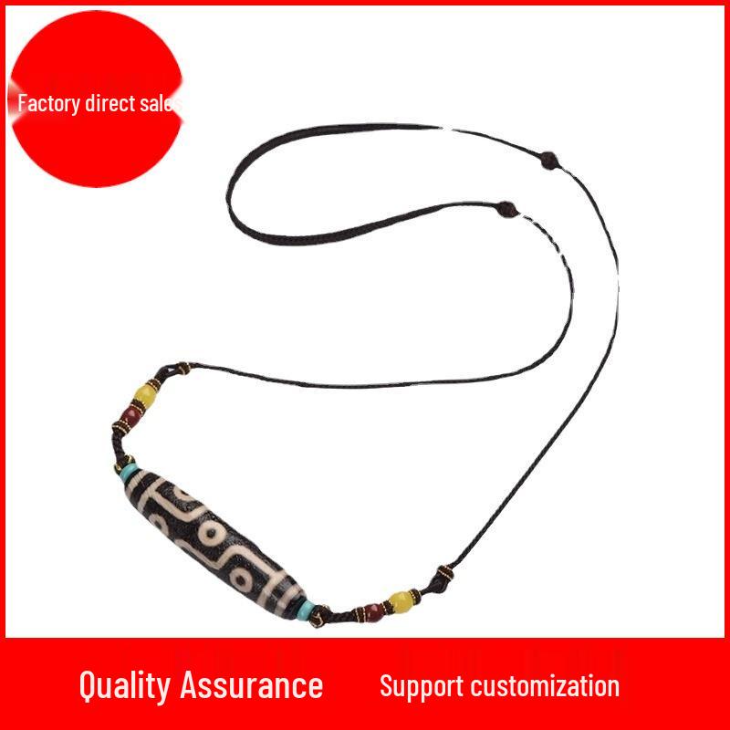 Тибетский бусина Дзи с девятью глазами, ретро этническое ожерелье