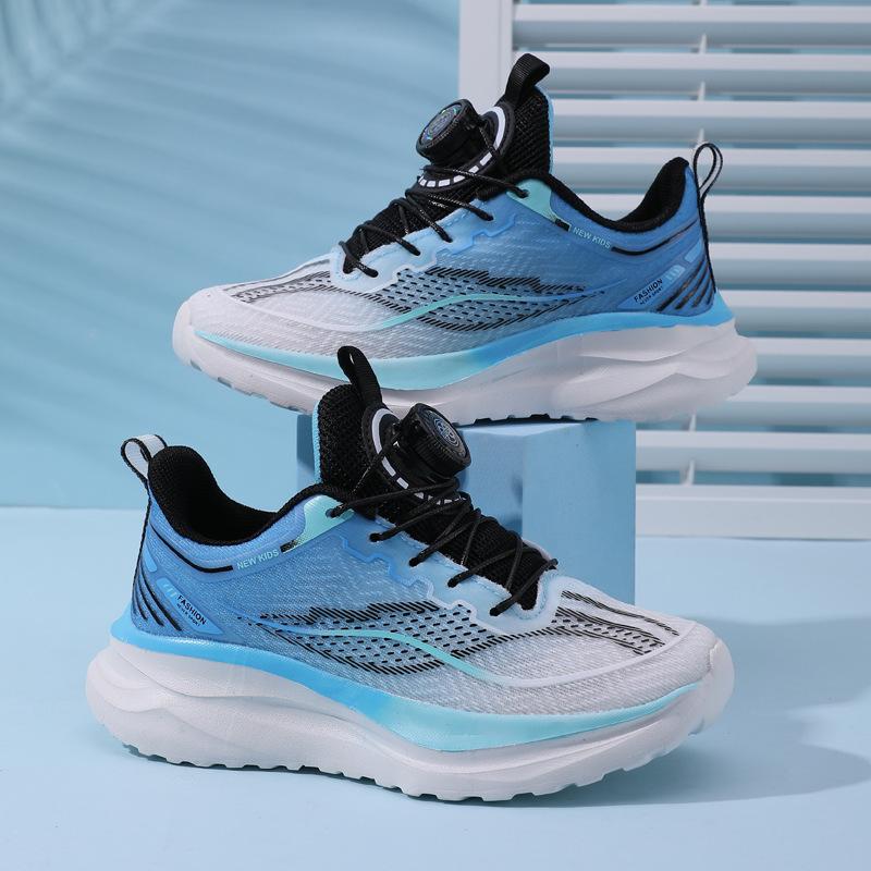 Летние кроссовки для мальчиков без шнурков, дышащая сетка, нескользящая, модные кроссовки с застежкой-пряжкой, спортивная обувь, кроссовки для детей среднего и старшего возраста