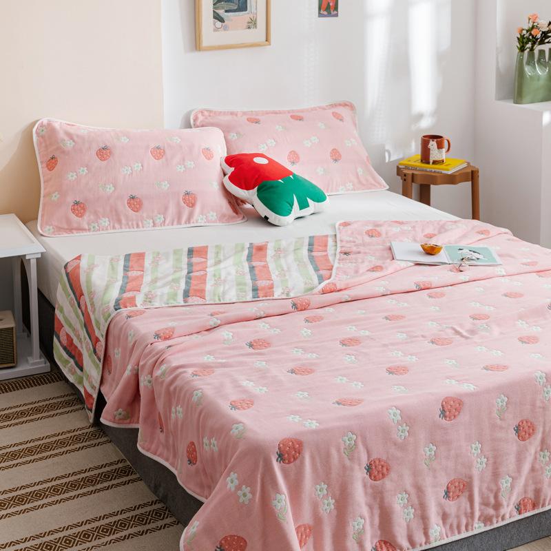 New Pure Cotton Six Layer Gauze Towel, Duvet Sheet, Double Air Conditioning Blanket, Annual All Cotton Sofa Towel, Seasonal Lunch Break Blanket