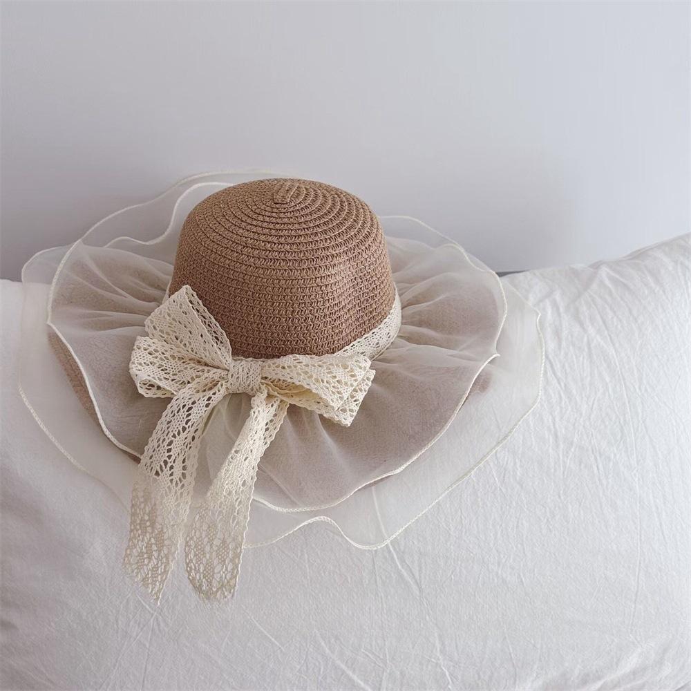 Summer Children's Sun Protection Beach Straw Hat Princess Girl's Vacation Woven Sun Hat