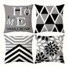 Fashion Simple Black and White Gray Geometric Pattern Printed Sofa Cushion Cover Home Room Decoration Pillow Cover