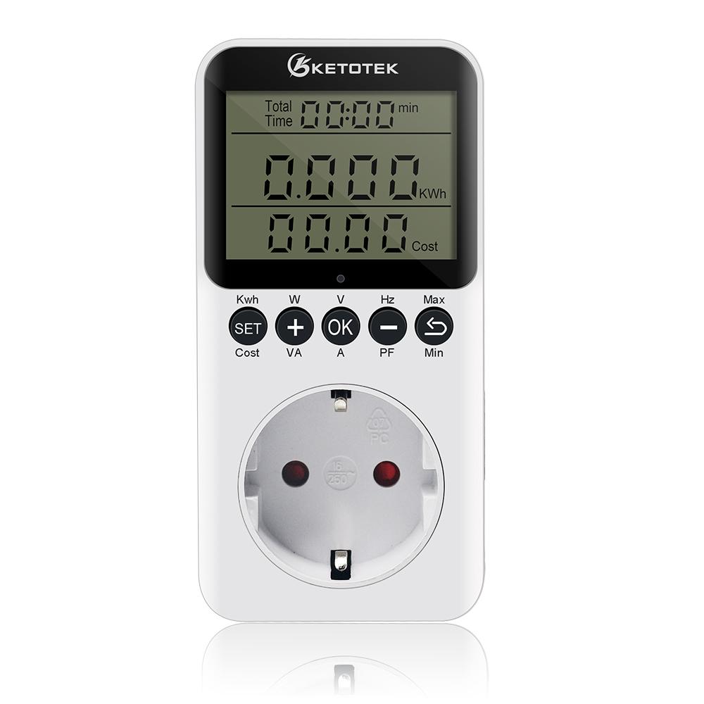 Вилка европейского стандарта, счетчик мощности переменного тока, ваттметр, ваттный монитор, 230 В, потребляемая энергия, кВтч, розетка, мощность, киловатт, счетчик электроэнергии