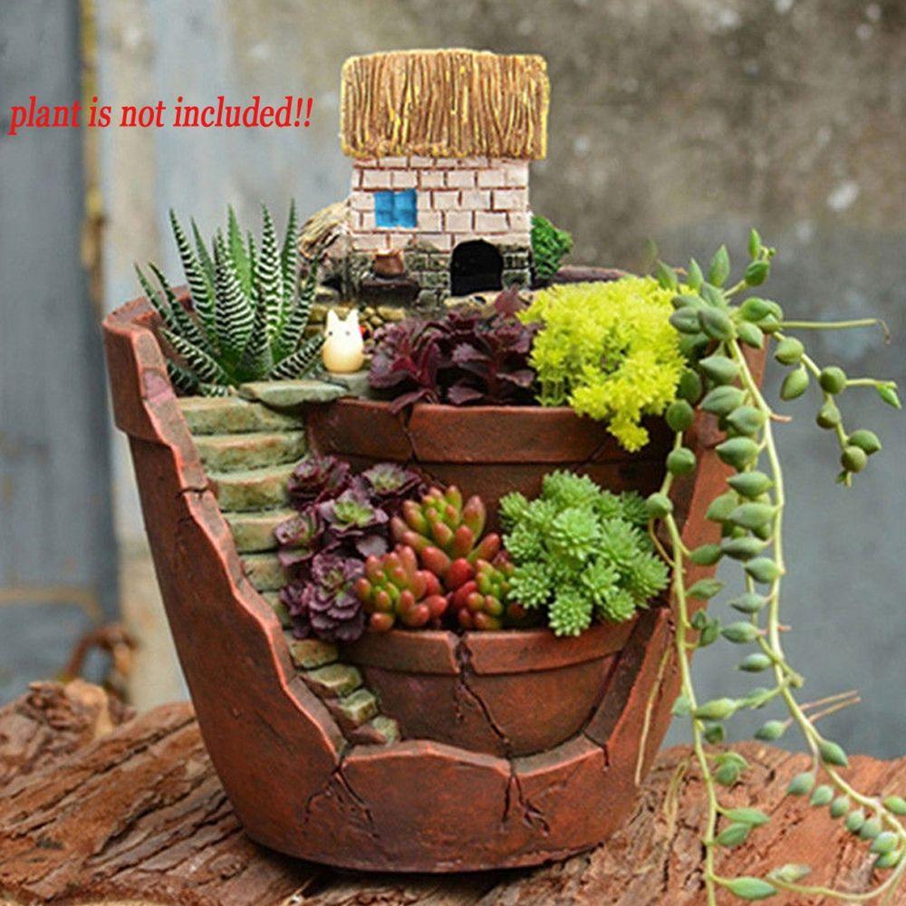 Office 1pc House Flower Pots Green  Plants Planter Bonsai Pot Succulent Flower Basket Sky Garden